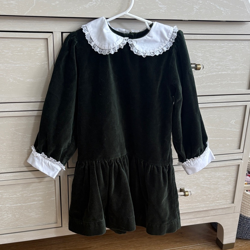 Grace & James Green Velvet Dress